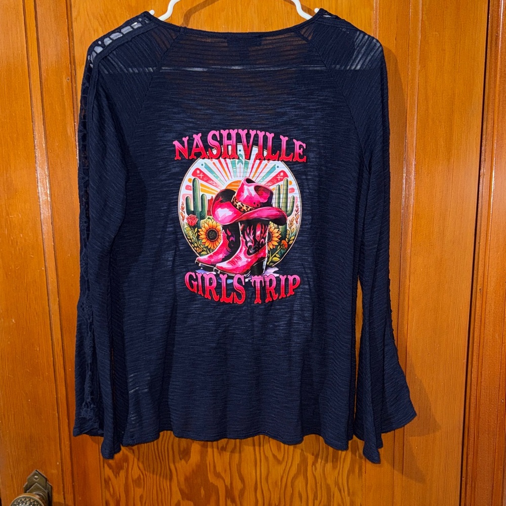 Jessica Simpson Navy Nashville Graphic Tunic